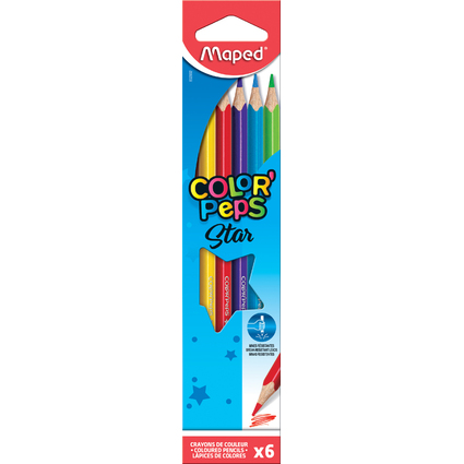 Maped Dreikant-Buntstift COLOR'PEPS Star, 6er Kartonetui