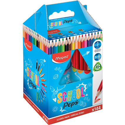 Maped Dreikant-Buntstift COLOR'PEPS, 144er Schulpaket