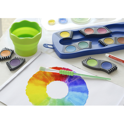 FABER-CASTELL Deckfarbkasten CONNECTOR, 12 Farben, blau