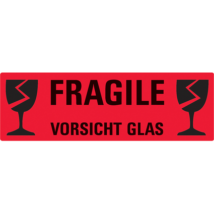 AVERY Zweckform Hinweisetikett "Vorsicht Glas", 119 x 38 mm