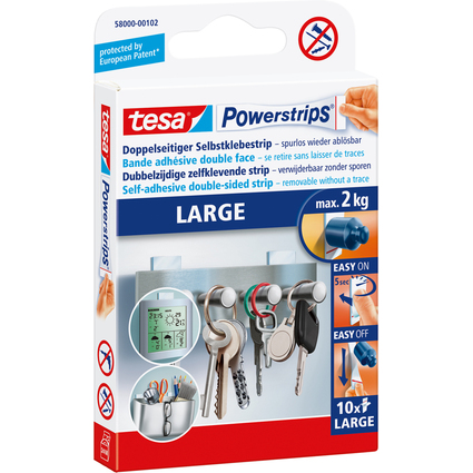 tesa Powerstrips LARGE, Haltekraft: max. 2,0 kg