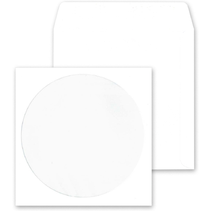 MAILmedia CD-/DVD-Papiertaschen, mit Fenster, Offset weiß