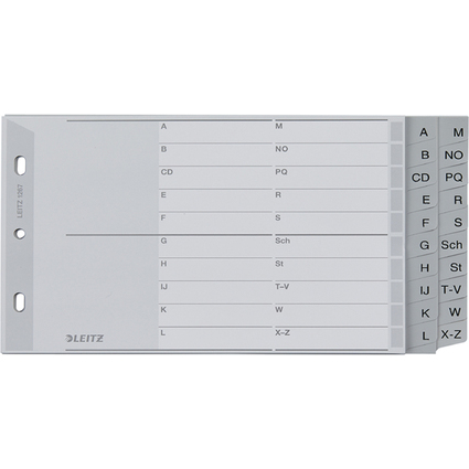 LEITZ Kunststoff-Register, A-Z, A5 quer, PP, 20-teilig, grau