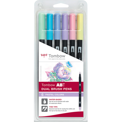Tombow Doppelfasermaler "ABT DUAL BRUSH PEN", Pastellfarben
