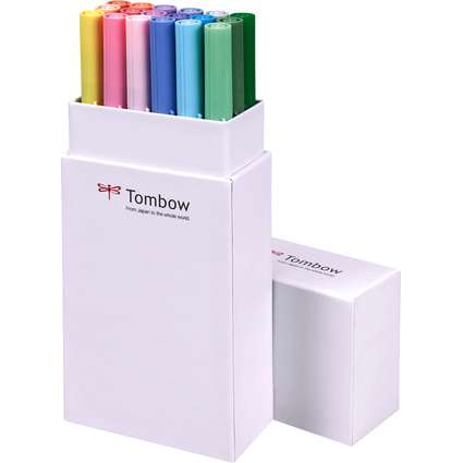 Tombow Doppelfasermaler "ABT DUAL BRUSH PEN", Pastellfarben