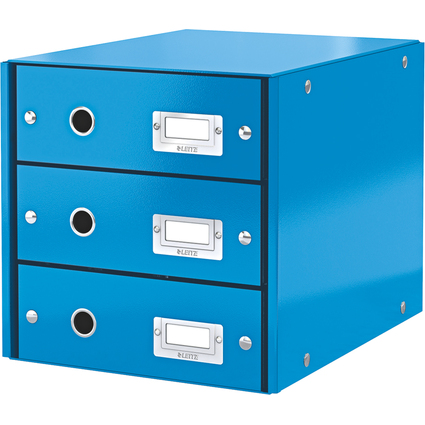 LEITZ Schubladenbox Click & Store WOW, 3 Schbe, blau