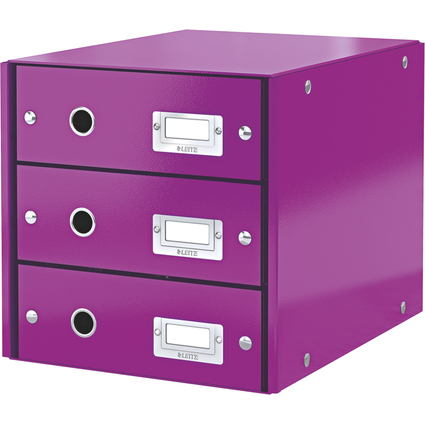 LEITZ Schubladenbox Click & Store WOW, 3 Schbe, violett