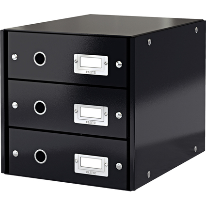 LEITZ Schubladenbox Click & Store, 3 Schbe, schwarz