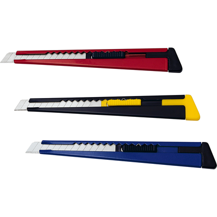 WEDO Metall-Cutter, Klinge: 9 mm, mit Clip, farbig sortiert