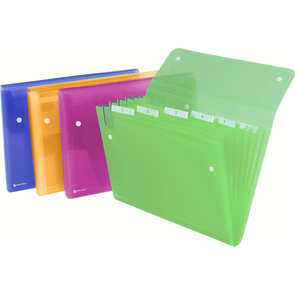 Rexel Fchermappe ICE, DIN A4, 6 Fcher, PP, farbig sortiert