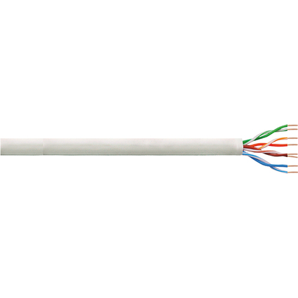 LogiLink Installationskabel, Kat. 6, U/UTP, 100 m, lichtgrau