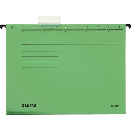 LEITZ ALPHA Hängemappe, A4, seitlich offen, grün