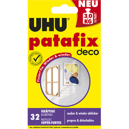 UHU Klebepads patafix deco, wieder ablsbar, wei