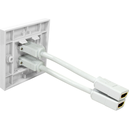 LogiLink Anschlussdose, 2 x HDMI, geschirmt, wei