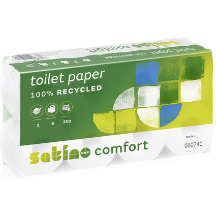 satino by wepa Toilettenpapier Comfort, 2-lagig, hochwei