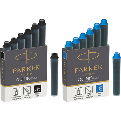 PARKER Tintenpatronen QUINKmini, schwarz, permanent