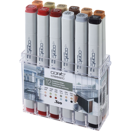 COPIC Marker classic, 12er Set Architekturfarben