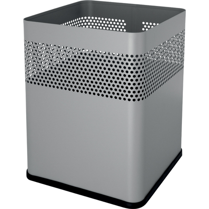 helit Stahl-Papierkorb "the dot", 18 Liter, mittelgrau