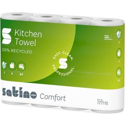 satino by wepa Kchenrolle Comfort, 3-lagig, hochwei
