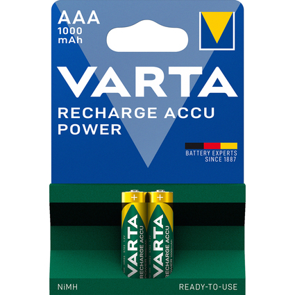 VARTA NiMH Akku "Rechargeable Accu", Micro (AAA), 1.000 mAh