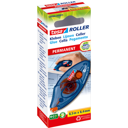 tesa ecoLogo Einweg-Kleberoller PERMANENT GLUE, 8,4mm x 8,5m