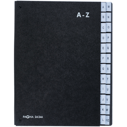 PAGNA Pultordner, DIN A4, 24 Fächer, A - Z, schwarz