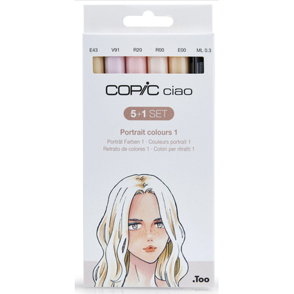 COPIC Marker ciao, 5+1 Set "Portrait 1"