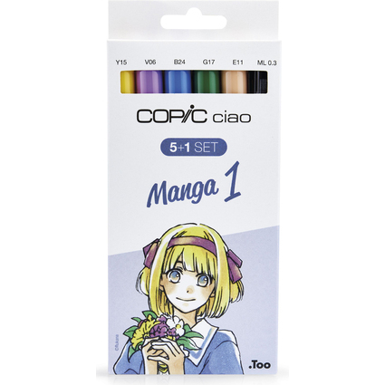 COPIC Marker ciao, 5+1 Set "Manga 1"