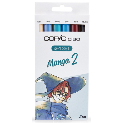 COPIC Marker ciao, 5+1 Set "Manga 2"