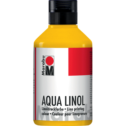 Marabu Aqua-Linoldruckfarbe, mittelgelb, 250 ml