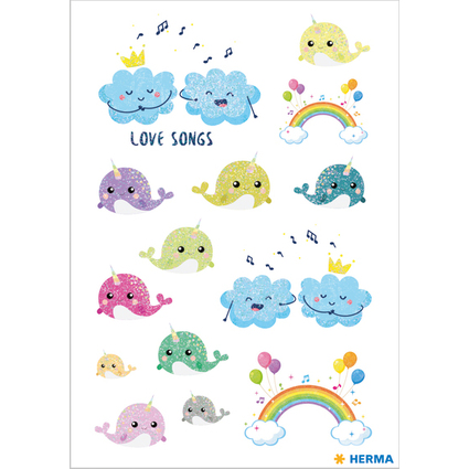 HERMA Sticker DECOR "Love Songs", beglimmert