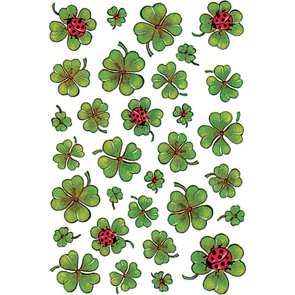 HERMA Sticker DECOR "Kleebltter mit Marienkfer"