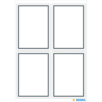 HERMA Buchetiketten, graue Randgestaltung, 40 x 55 mm