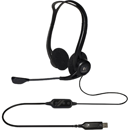 Logitech PC Headset 960 USB, schwarz, USB-Anschluss