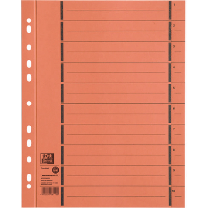 Oxford Trennbltter mit Perforation, A4 berbreite, orange