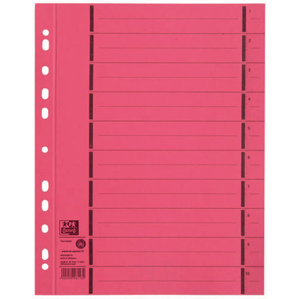 Oxford Trennbltter mit Perforation, DIN A4, rot