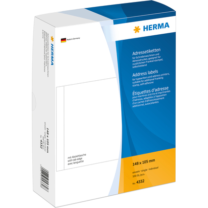 HERMA Adress-Etiketten, 148 x 105 mm, einzeln, wei