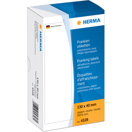 HERMA Frankier-Etiketten, 130 x 40 mm, doppelt, wei