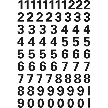 HERMA Zahlen-Sticker 0-9, Folie schwarz, Hhe: 10 mm