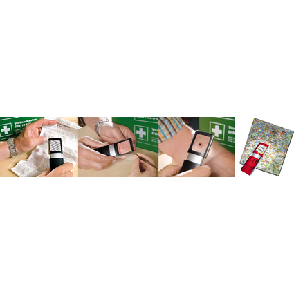 WEDO Rechtecklupe mit LED-Beleuchtung, 15er Display