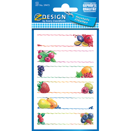 ZDesign HOME Haushalts-Etiketten "Rahmen & Obst"