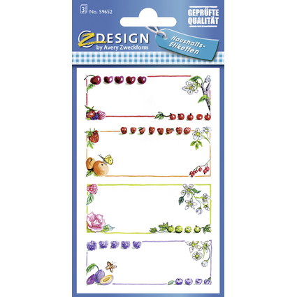 ZDesign HOME Haushalts-Etiketten "Obst Rahmen", ablsbar