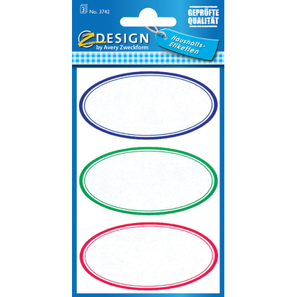 AVERY Zweckform Z-Design Haushaltsetiketten "oval", bunt