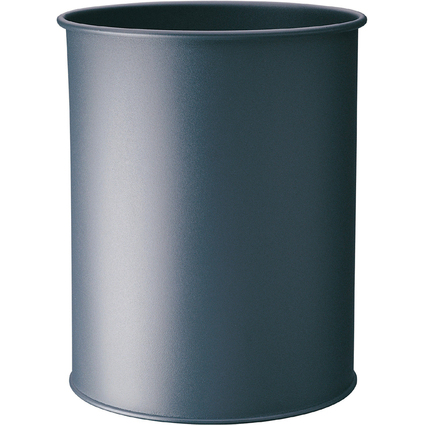 DURABLE Papierkorb METALL, rund, 15 Liter, anthrazit