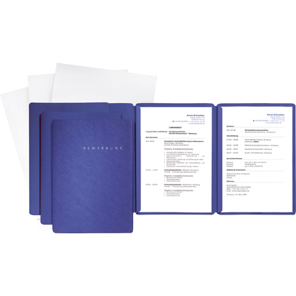 PAGNA Bewerbungs-Set "Special", DIN A4, blau, 3-teilig