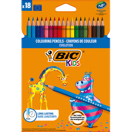 BIC KIDS Buntstifte Evolution ecolutions, 18er Kartonetui