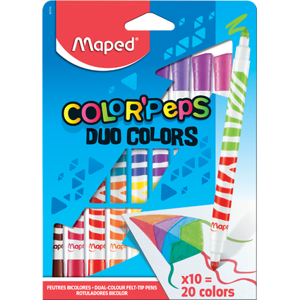 Maped Doppel-Fasermaler DUO COLOR'PEPS, 10er Kartonetui