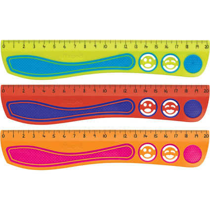 Maped Flachlineal Kidy Grip, 200 mm, aus Kunststoff