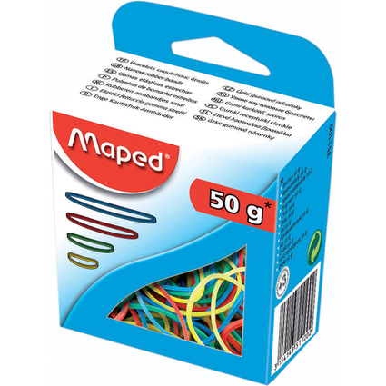 Maped Gummiringe im Karton, 50 g, sortiert