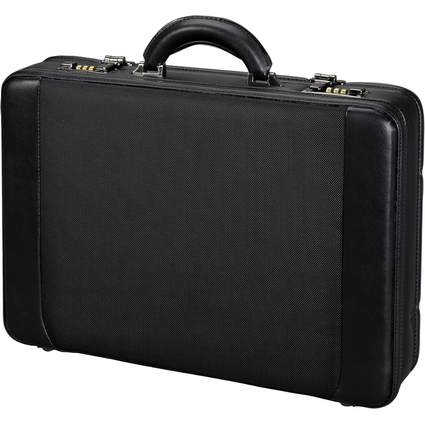 Alassio Attach-Koffer "MODICA", Lederimitat/Nylon, schwarz